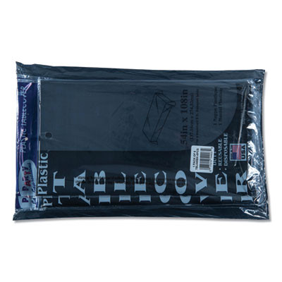 Table Set Rectangular Table Covers, Heavyweight Plastic, 54" X 108", Black, 6/Pack
