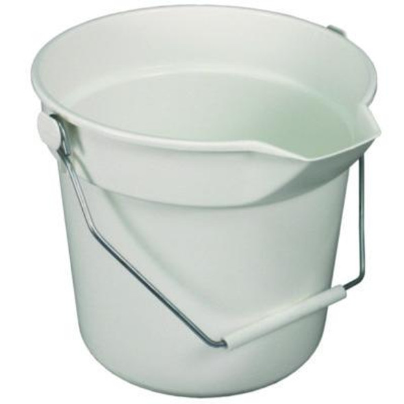 Deluxe Heavy-Duty Bucket, 10 Qt, Polypropylene, Gray, 10.63" Dia
