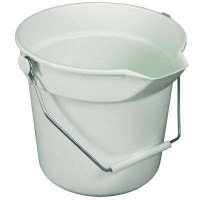 Deluxe Heavy-Duty Bucket, 10 Qt, Polypropylene, Gray, 10.63" Dia