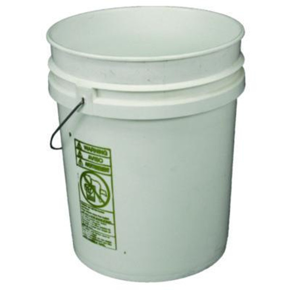 Utility Bucket With Lid, 5 Gal, Polyethylene, White, 11.25" Dia