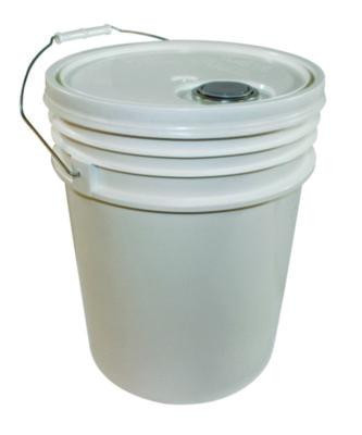 Utility Bucket With Lid, Polyethylene, White, 11.25" Diameter