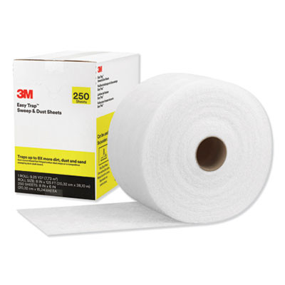 Easy Trap Duster Sweep And Dust Sheets, Perforated, 8" x 125 Ft, White, 250 Sheet Roll
