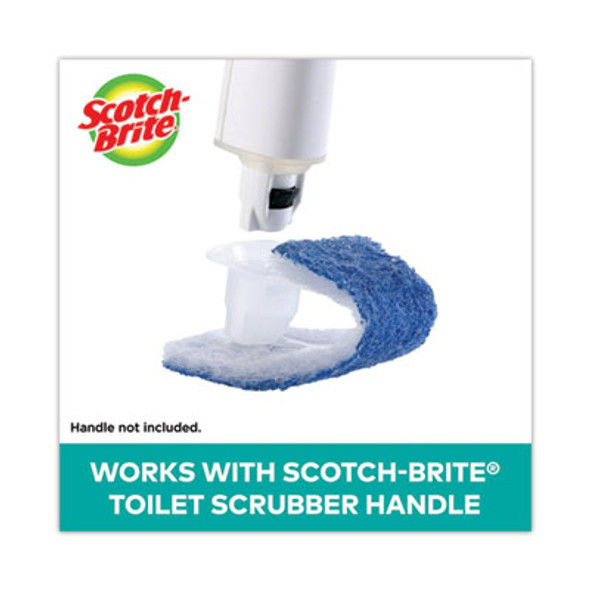 Disposable Toilet Scrubber Refill, Blue/White, 10/Pack