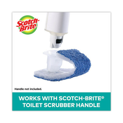 Disposable Toilet Scrubber Refill, Blue/White, 10/Pack
