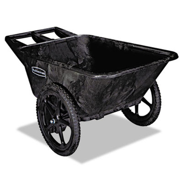 Big Wheel Agriculture Wheelbarrow, 300 Lb Capacity, 32.75" x 58" x 28.25", Black