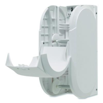 Compact Vertical Double-Roll Coreless Tissue Dispenser, 14.06 x 6.69 x 8.19, White