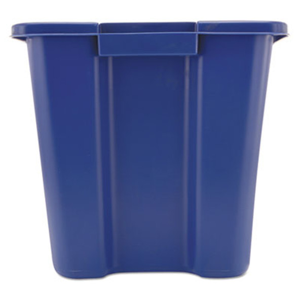 Stacking Recycle Bin, 14 Gal, Polyethylene, Blue