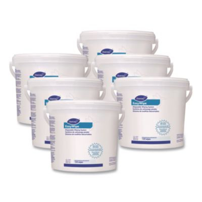 Easywipe Disposable Wiping Refill, 8.63 x 24.88, White, 125/Bucket, 6/Carton