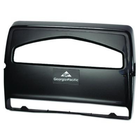 Safe-T-Gard Toilet Seat Cover Dispenser, Half-Fold, 16.38 X 2.5 X 11.75, Black