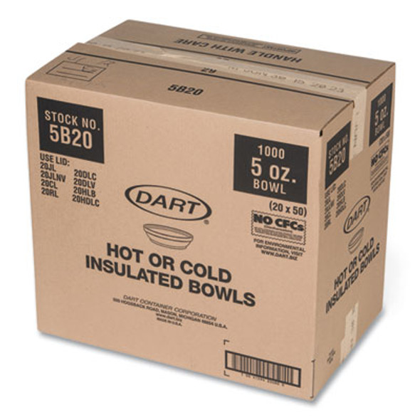 Insulated Foam Bowls, 5 Oz, White, 50/Pack, 20 Packs/Carton