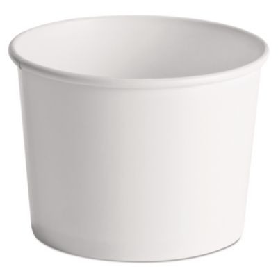 Paper Food Containers, 64 Oz, White, 25/Pack, 10 Packs/Carton