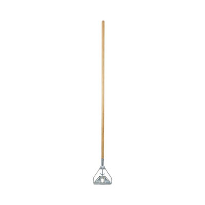 Screw Clamp Metal Head Wooden Mop Handle, #20+, 62", Natural