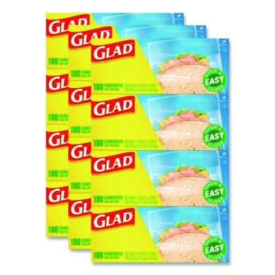 Fold Top Food Storage Plastic Sandwich Bags, 6.5 x 5.5, Clear, 180 Bags/Box, 12 Boxes/Carton