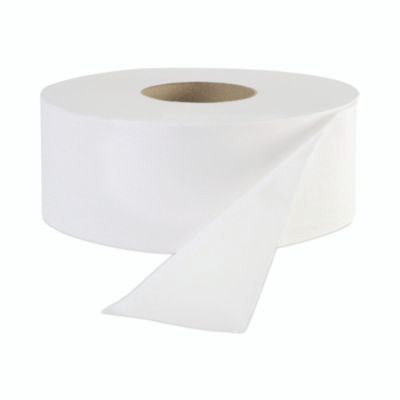 Jrt Jr. Bath Tissue, Jumbo, Septic Safe, 1-Ply, 3.3" x 2,000 Ft, White, 12 Rolls/Carton