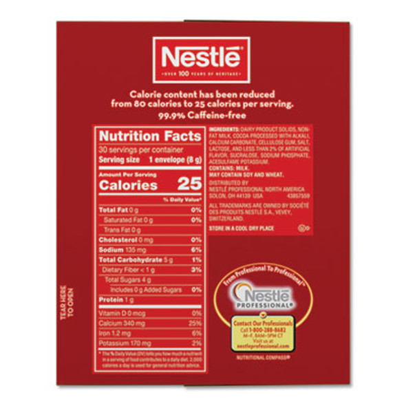 No-Sugar-Added Hot Cocoa Mix Envelopes, Rich Chocolate, 0.28 Oz Packet, 30/Box