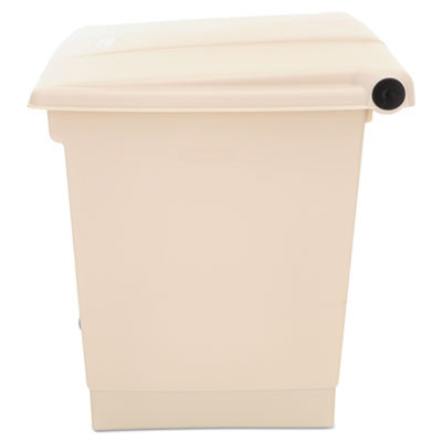 Indoor Utility Step-On Waste Container, 8 Gal, Plastic, Beige