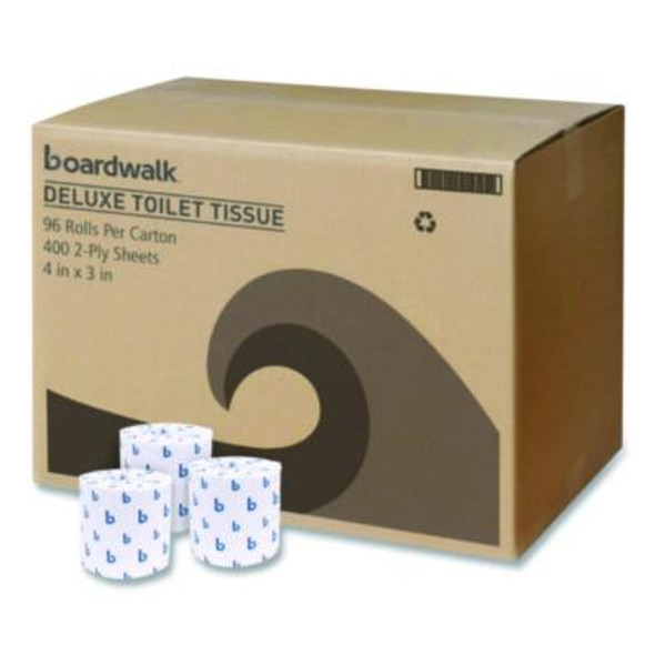 Two-Ply Toilet Tissue, Septic Safe, White, 400 Sheets/Roll, 96 Rolls/Carton