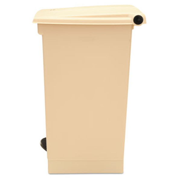 Indoor Utility Step-On Waste Container, 12 Gal, Plastic, Beige