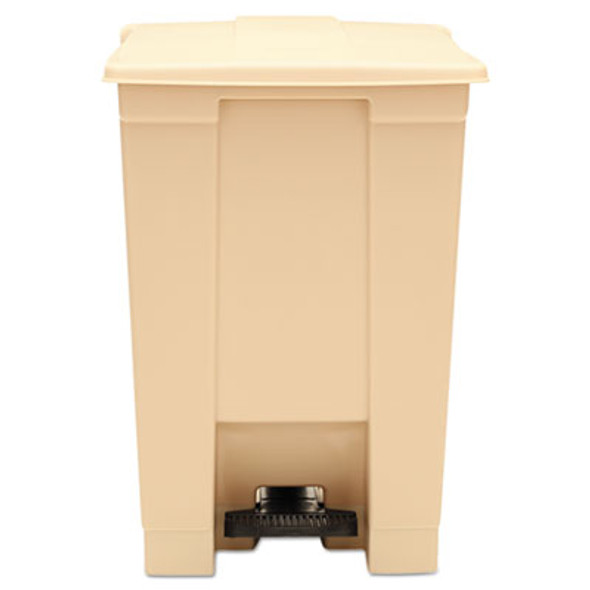 Indoor Utility Step-On Waste Container, 12 Gal, Plastic, Beige