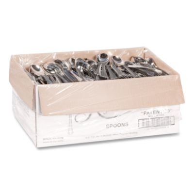 Heavyweight Plastic Spoons, Reflections Design, Silver, 600/Carton