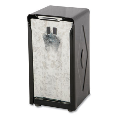 Tabletop Napkin Dispenser, Tall Fold, 3.75 x 4 x 7.5, Black