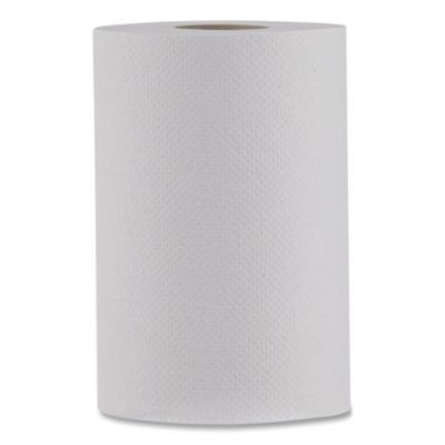 Hardwound Paper Towels, Nonperforated, 1-Ply, 8" x 350 Ft, White, 12 Rolls/Carton