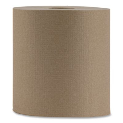Hardwound Paper Towels, Nonperforated, 1-Ply, 8" x 800 Ft, Natural, 6 Rolls/Carton