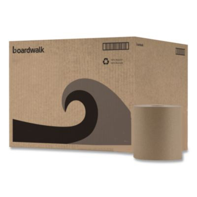 Hardwound Paper Towels, Nonperforated, 1-Ply, 8" x 800 Ft, Natural, 6 Rolls/Carton