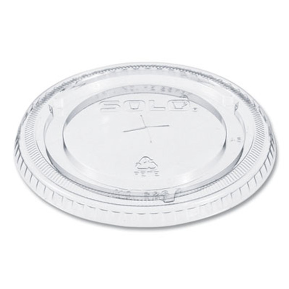 Pete Flat Straw-Slot Cold Cup Lids, Fits 16 Oz To 24 Oz Cold Cups, Plastic, Clear, 100/Pack, 10 Packs/Carton