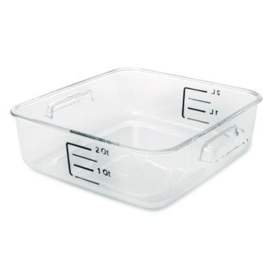 Spacesaver Square Containers, 2 Qt, 8.8 x 8.75 x 2.7, Clear, Plastic