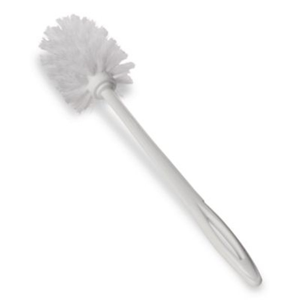 Commercial-Grade Toilet Bowl Brush, 10" Handle, White