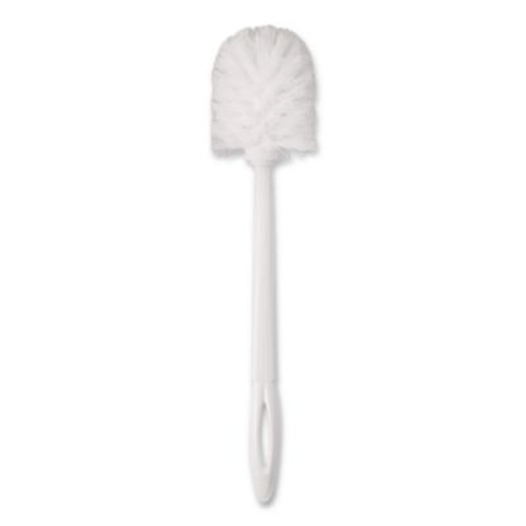 Commercial-Grade Toilet Bowl Brush, 10" Handle, White