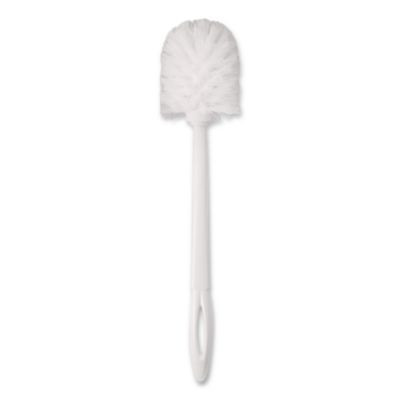 Commercial-Grade Toilet Bowl Brush, 10" Handle, White