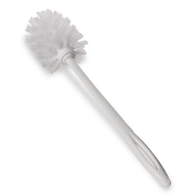 Commercial-Grade Toilet Bowl Brush, 10" Handle, White