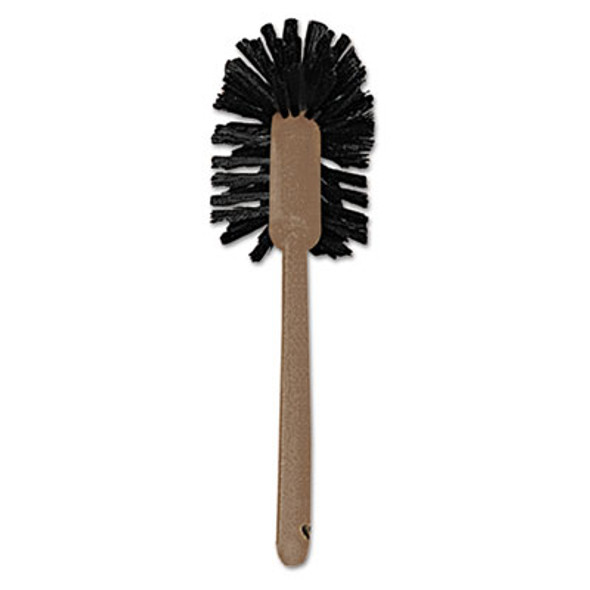Commercial-Grade Toilet Bowl Brush, 17" Handle, Brown