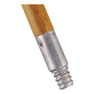 Lacquered-Wood Threaded-Tip Broom/Sweep Handle, 0.94" Dia x 60", Natural
