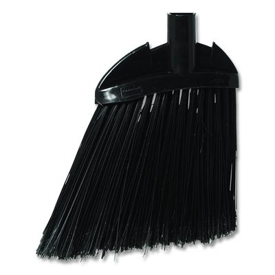 Angled Lobby Broom, Poly Bristles, 35" Length, Black