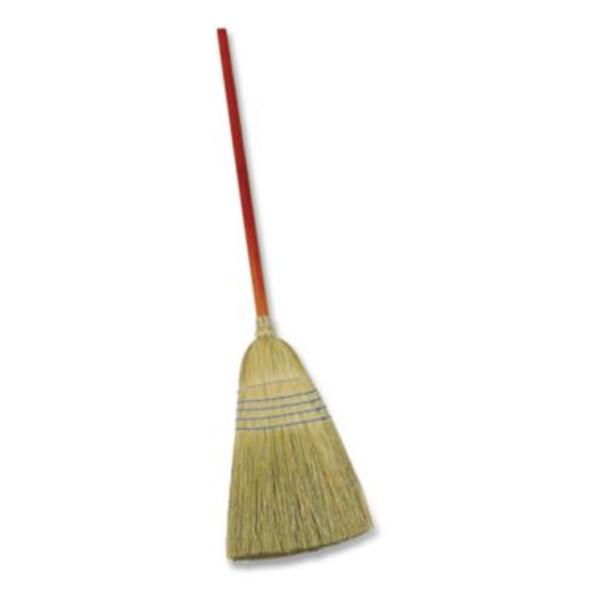 Corn-Fill Broom, Corn Fiber Bristles, 38" Overall Length, Blue