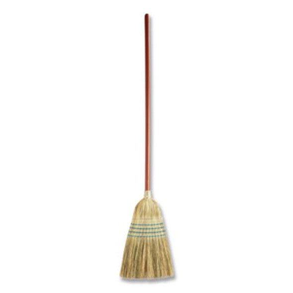 Corn-Fill Broom, Corn Fiber Bristles, 38" Overall Length, Blue