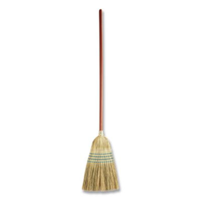 Corn-Fill Broom, Corn Fiber Bristles, 38" Overall Length, Blue