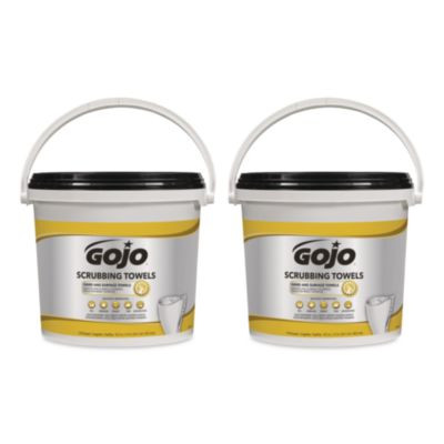 Scrubbing Towels, Hand Cleaning, Orange Scent, White/Yellow, 170/Bucket, 2 Buckets/Carton