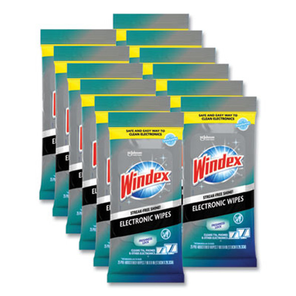 Electronics-Cleaner Wipes, 1-Ply, 7 x 10, Neutral Scent, White, 25/Pack, 12 Packs/Carton