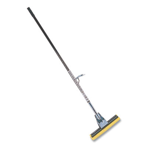 Steel Sponge Mop, 12" Wide Yellow Cellulose Sponge Head, Bronze Steel Handle