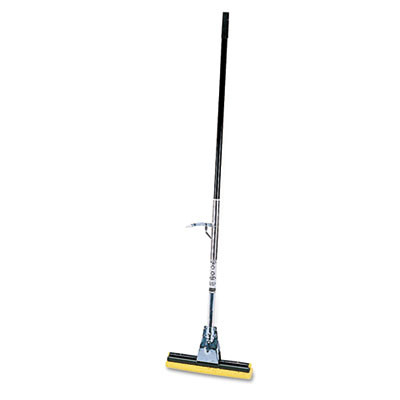 Steel Sponge Mop, 12" Yellow Cellulose Sponge Head, Bronze Steel Handle