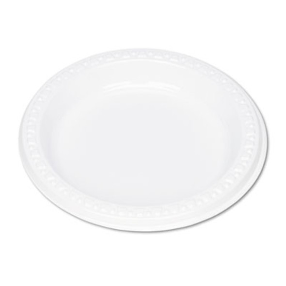 Plastic Dinnerware, Plates, 6" Dia, White, 125/Pack