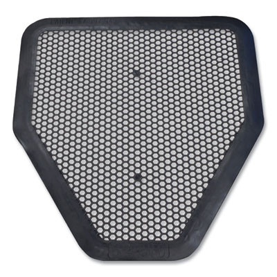 Deo-Gard Disposable Urinal Mat, Shield-Shaped, Fresh Mountain Air Scent, Charcoal Gray Perforated Surface, 17.5 x 20.5, 6/Ct