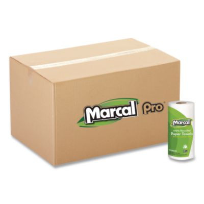 100% Premium Recycled Kitchen Roll Towels, 2-Ply, 11 x 9, White, 60 Sheets, 15 Rolls/Carton