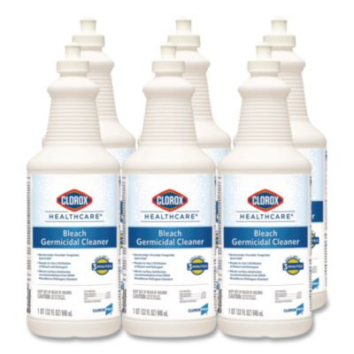 Bleach Germicidal Cleaner, 32 Oz Pull-Top Bottle, 6/Carton