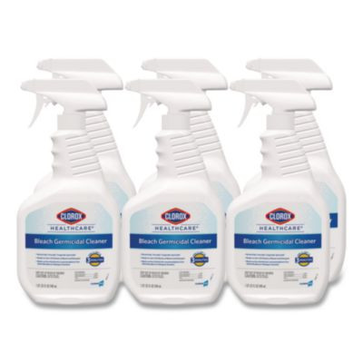 Bleach Germicidal Cleaner, Unscented, 32 Oz Spray Bottle, 6/Carton