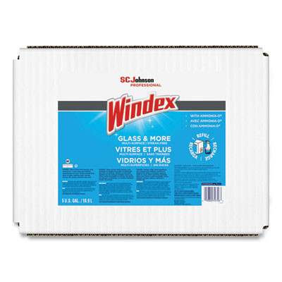 Glass Cleaner With Ammonia-D, Unscented, 5 Gal Bag-In-Box Dispenser